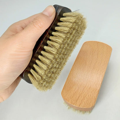 PerfectBrush - Pig Brush Leather Shoe Brush With Solid Wood Handle