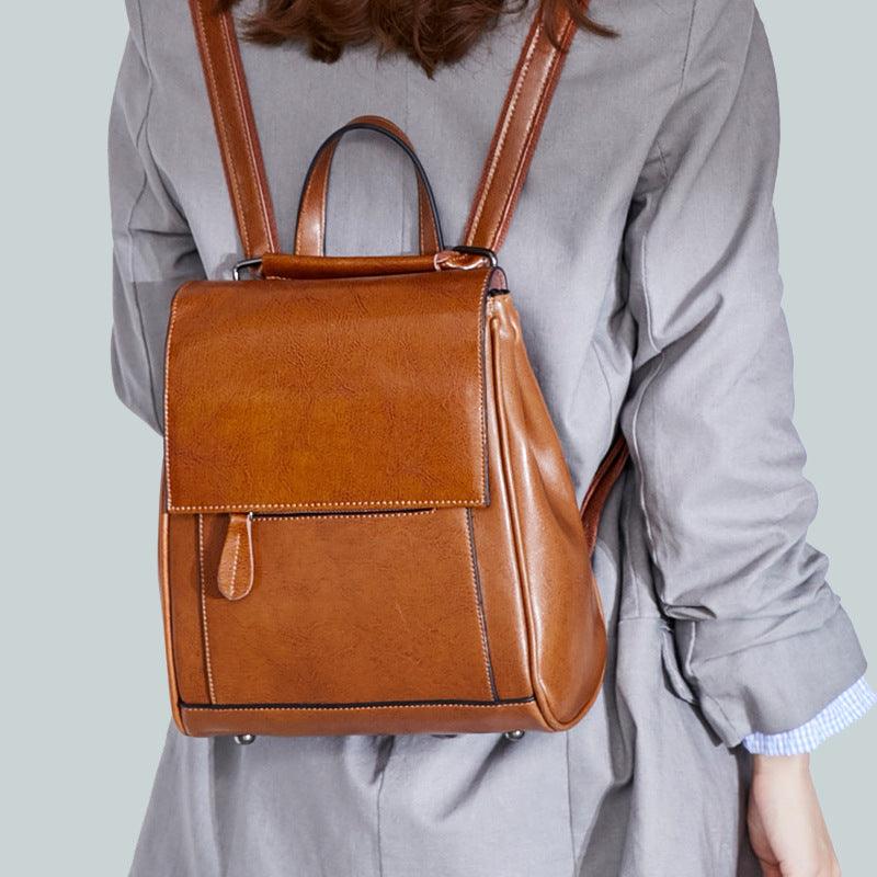 Alison - Sac à dos en cuir véritable pour femme