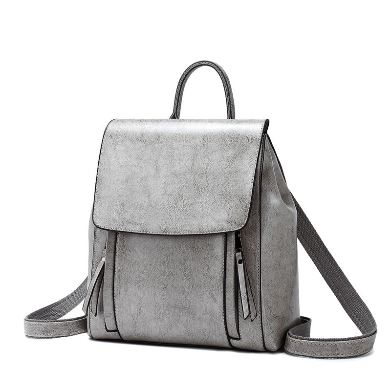 Sac à dos en cuir de luxe pour femme, élégance intemporelle - Gris