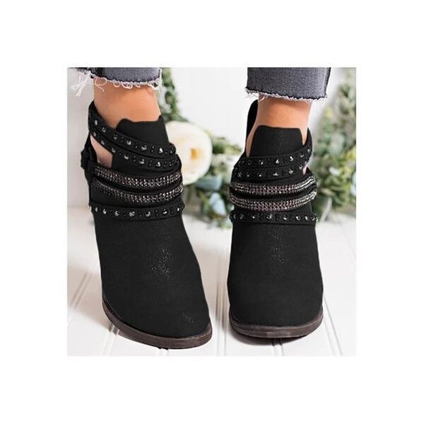 Andréa - Bottines à rivets et boucle de ceinture tendance pour femmes